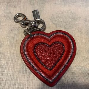 Coach Heart Glitter Keychain